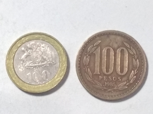 Monedas Chilenas 100 Pesos Diferentes  2 Piezas  Envio $60