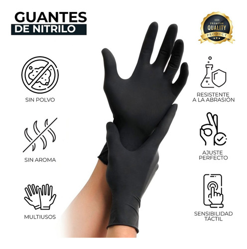 Guantes De Nitrilo Vinil Libre De Latex Sin Polvo 100 Piezas