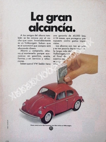 Cartel Retro Autos Volkswagen Vocho 1973 /669