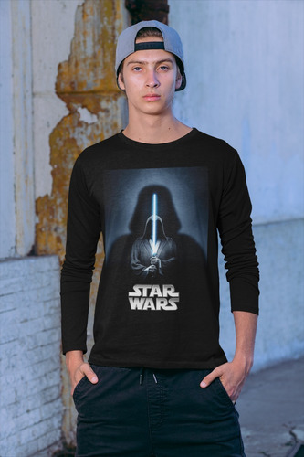 Polera Larga Star Wars Vintage Darth Vader Laser Estampado