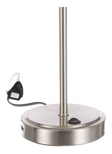 Mainstays Lámpara Con Puerto Usb Acabado Plateado