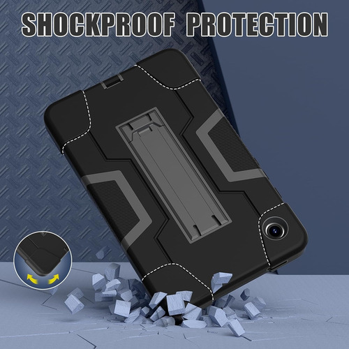 Funda Para Galaxy Tab A9 8.7 X110 Uso Rudo Con Base Negro