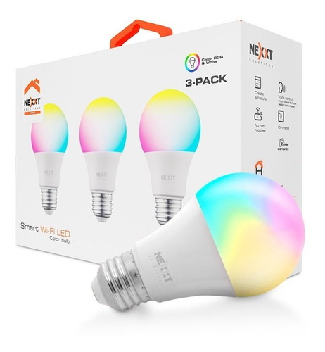 Ampolleta Led Inteligente Multicolor Nexxt Wifi 3 Unidades