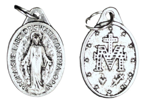 Medalla Milagrosa Ovalada Metalica Mediana, Paquete De 80 Pz