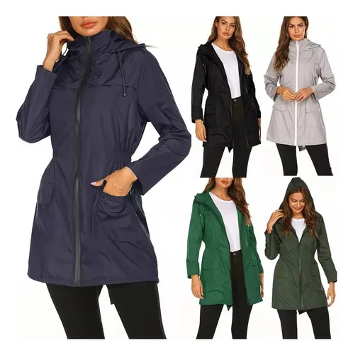Chaqueta Impermeable Para Mujer Cortavientos De Malla De Doble Capa
