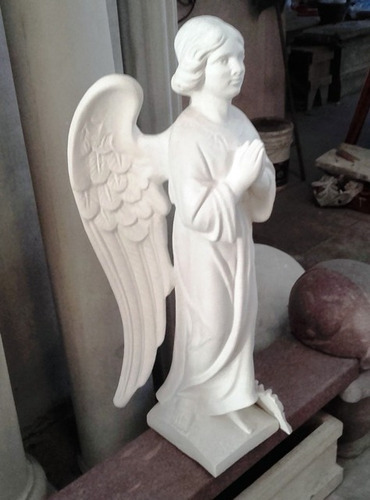 Escultura Estatua Angel De Cemento Blanco