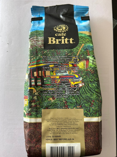 Cafe Britt Colombia Tostado Y Molido Quimbaya Arabica