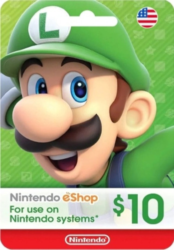 Nintendo Eshop Gift Card (usa) - 10 Usd