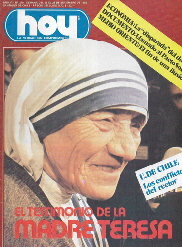 Revista Hoy 270 / 22 A 28 Septiembre 1982 / Madre Teresa
