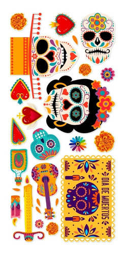 Decoración Calaveritas Mexicanas En Vinil Para Ventana