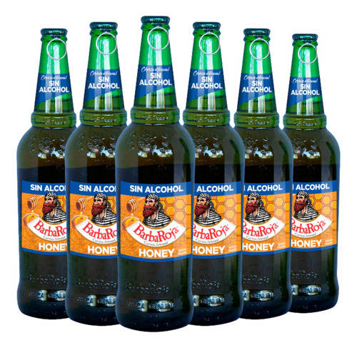 Cerveza Barba Roja Honey Sin Alcohol Pack X 6 X 330ml
