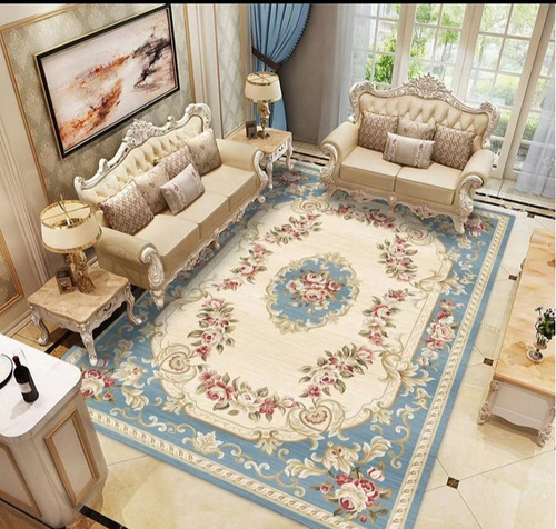 Alfombras 3d 240 M 2 M Poliéster Celeste