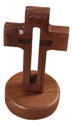 Cruz De Madera Estatua Decoración Colección Artesanía