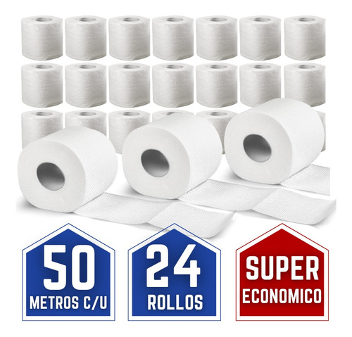 Confort Pilucho 50 Mts Papel Higienico 24 Rollos Mega Oferta