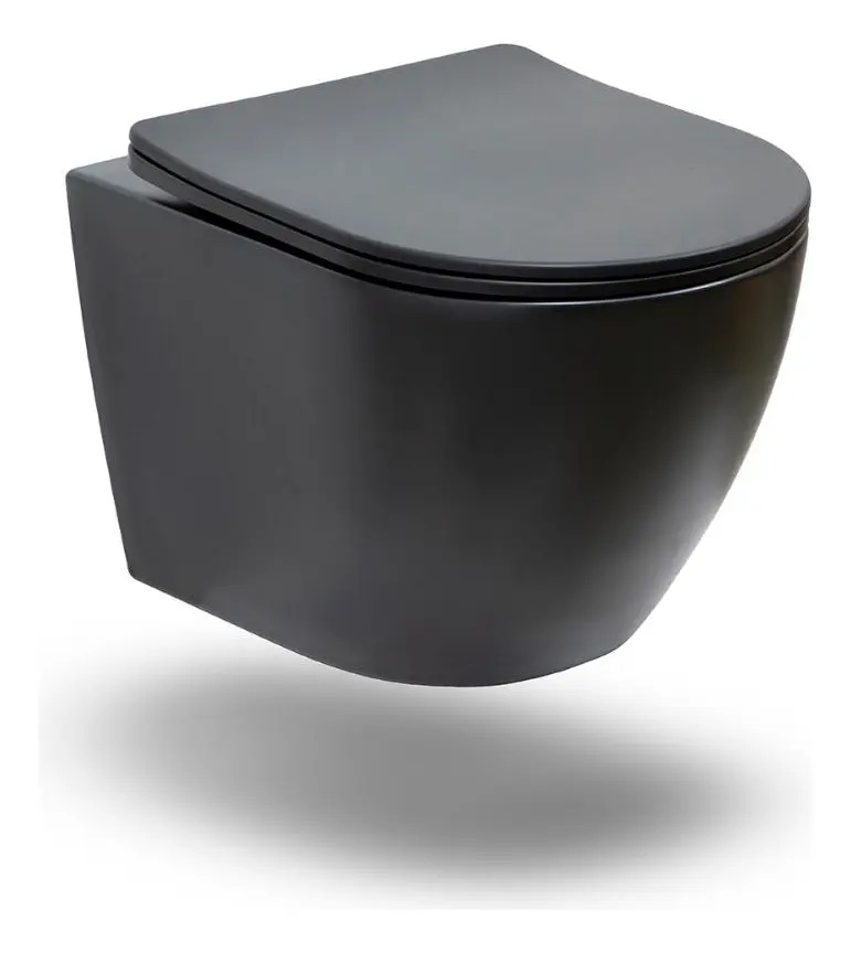 Vaso Sanitário Suspenso Saída Horizontal Hematita Preto Pingoo Casa