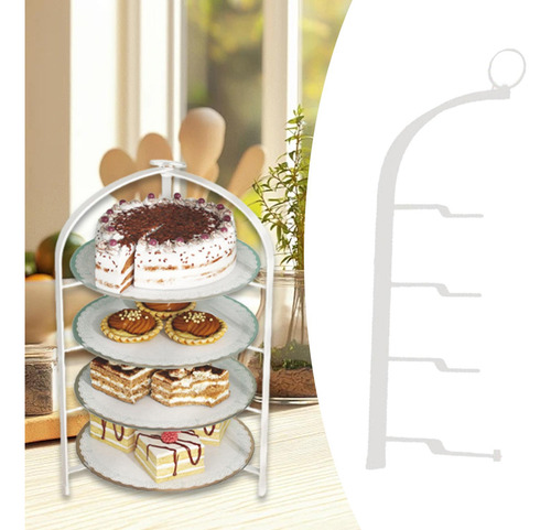 Pizza Bandejas Rack De Preparação Prato 4 Camadas Branco