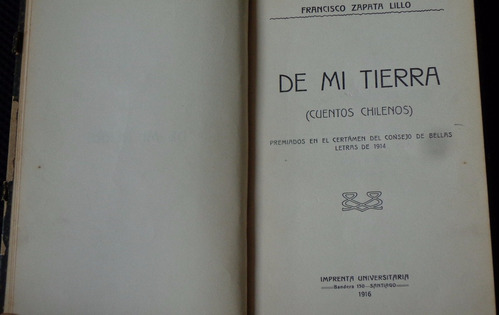 Zapata Lillo Cuentos De Mi Tierra Linares 1916
