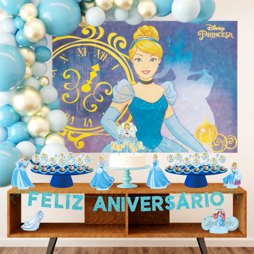 Kit Festa Fácil Cinderela Decoração De Aniversário