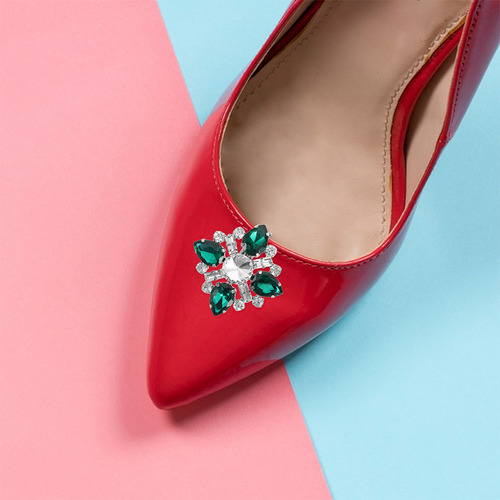2 Colgantes Brillantes Para Zapatos Con Diamantes De Imitaci