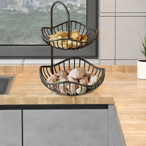 Cesta De Frutas De 2 Escalonadas Soporte De 30 Cmx40cm