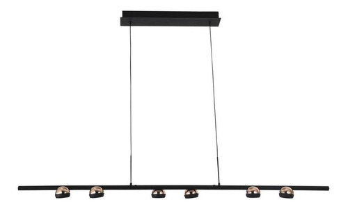 Pendente Oto Preto Bella Led 30w Kw006 Metal 140cm 3000k 110V/220V