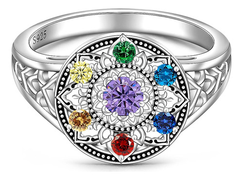 Anillo De Chakra Para Mujeres Lotus Mandala Mandala Anillo E