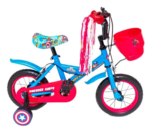 Bicicleta infantil infantil Lamborghini 217124 frenos v-brakes color capitán américa con ruedas de entrenamiento  