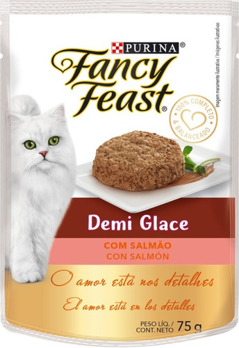 Fancy Fest Pouch Demi Glace Con Salmon 85 Gs X 15 Unidades