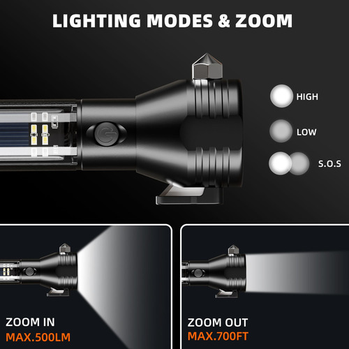 Linterna Led Solar Y Recargable Ultra Brillante Para Exterio Color De La Luz Color De La Linterna