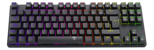 Teclado gamer T-Dagger Bora T-TGK315 QWERTY T-Dagger Red español color negro con luz RGB