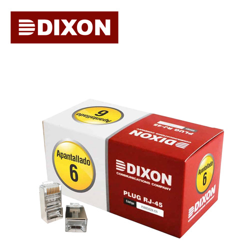 Caja 100 Conectores Rj45 Dixon Para Utp Cat.6 Apantallados