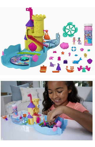 Polly Pocket Acuario Con Burbujas Set De Juego Micro +20 P.