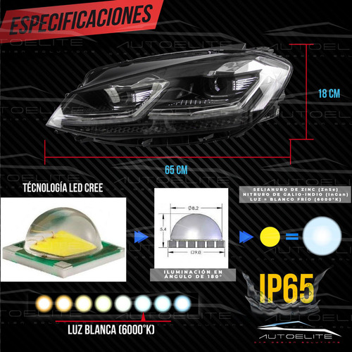 Faros Led Vw Golf 7 Mk7.5 Tipo R Xenon Drl Plug N Play 2018-