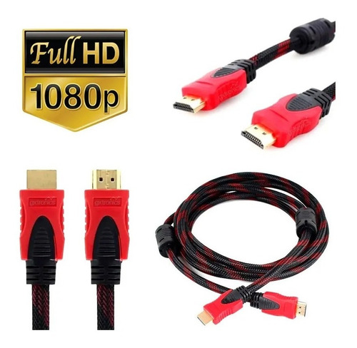 Imagen 2 de 8 de Cable Hdmi 5 Metros 1080p Reforzado Filtro Tv Ps4 Pc Ps3