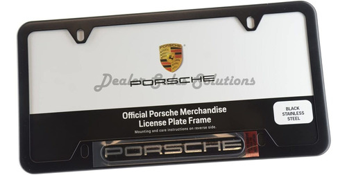 Placa Porsche Genuino Licencia Marco De Acero Inoxidable