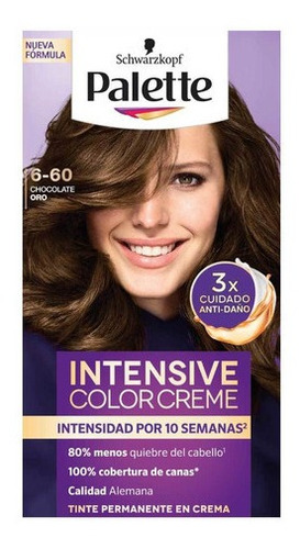 Kit Tinte Schwarzkopf Professional  Palette Palette intensive color cream tono 6-60 chocolate oro para cabello