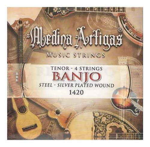 Encordado Para Banjo Tenor 4 Cuerdas Medina Artigas Plateado