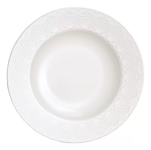 Juego de vajilla de porcelana Alicia de Tramontina, 20 piezas, color blanco liso