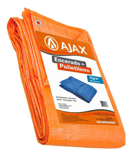 Lona Encerado Polietileno 5 X 5 Laranja 100 Micras Ajax