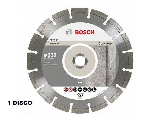 Disco Diamantado Segmentado Bosch 230mm Concreto Maquifer