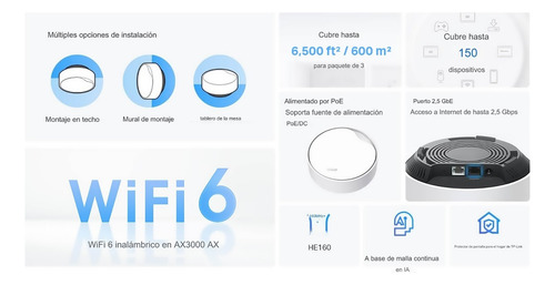 Deco X50-poe 3 Pack Wifi 6 Tp Link Sistema Mesh Ax3000