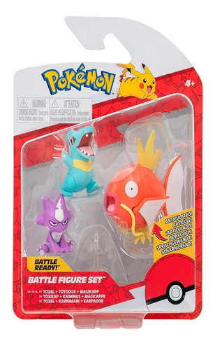 Pokémon Figuras De Ação C/ 3 Toxel Totodile E Magikarp