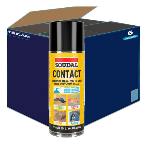 6 Uni | Adhesivo En Spray Multiproposito 300ml | Soudal