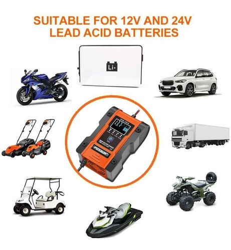 Cargador De Batería De Litio 12 V/24 V 6 A 7 Etapas Carga