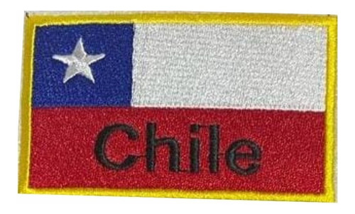 Parche Uniforme Táctico Bandera De Chile Borde Dorado 8cm