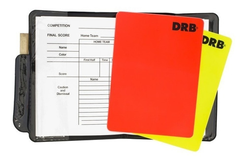 Tarjetas De Arbitro Drb X 2 Con Tarjeta Anotación Y Lápiz