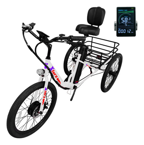 Triciclo Eléctrico, Mxtlw-059, 750w,r24x2.1 , 20ah, 7 Vel, M Color Blanco