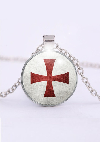Colar Cruz Dos Cavaleiros Templários Cruzadas Jerusalém Cor Design 02