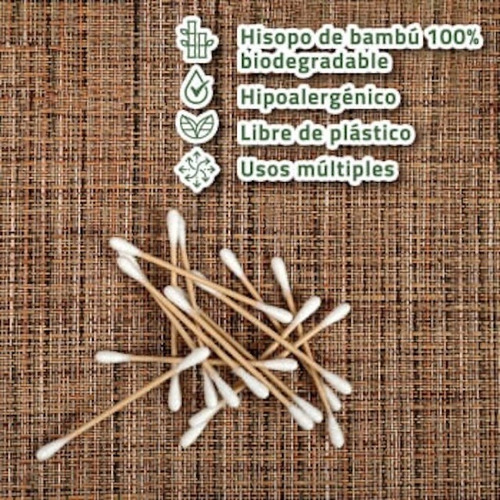 Cotonetes Hisopos De Bambú Y Algodón 600 Pzas