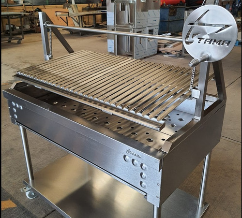 Asadores Argentinos Para Carbón Acero Inoxidable 120cm) 77kg Color Plateado